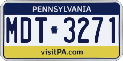 PA license plate MDT3271