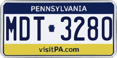 PA license plate MDT3280
