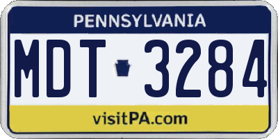 PA license plate MDT3284