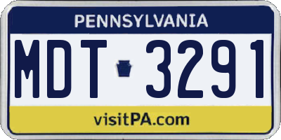 PA license plate MDT3291