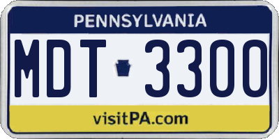 PA license plate MDT3300