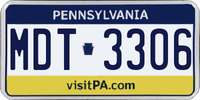 PA license plate MDT3306