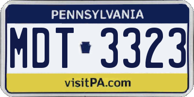 PA license plate MDT3323