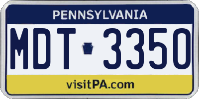 PA license plate MDT3350