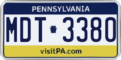 PA license plate MDT3380