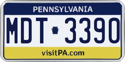 PA license plate MDT3390