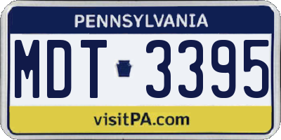 PA license plate MDT3395