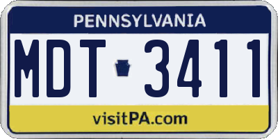 PA license plate MDT3411