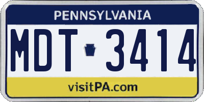 PA license plate MDT3414