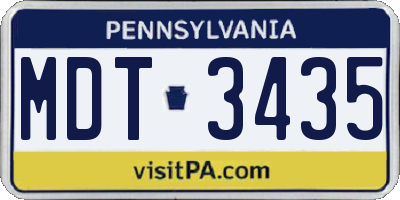 PA license plate MDT3435