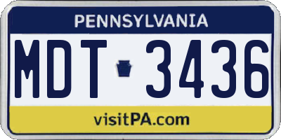 PA license plate MDT3436