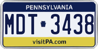 PA license plate MDT3438