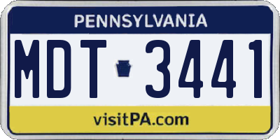 PA license plate MDT3441