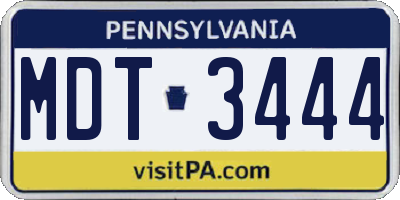 PA license plate MDT3444