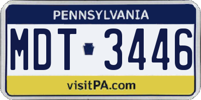 PA license plate MDT3446