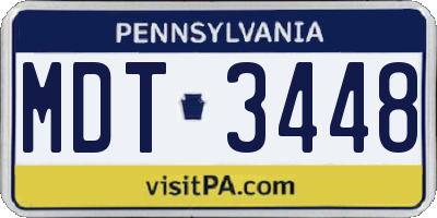 PA license plate MDT3448
