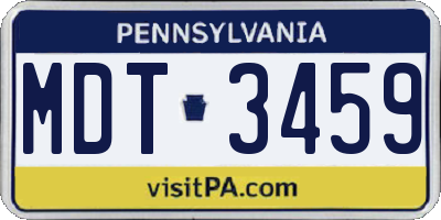 PA license plate MDT3459