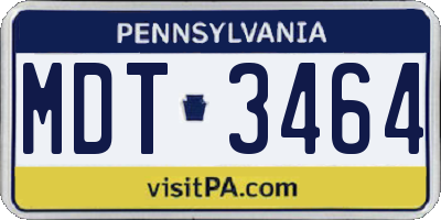 PA license plate MDT3464