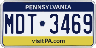 PA license plate MDT3469