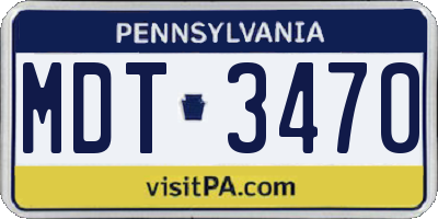 PA license plate MDT3470