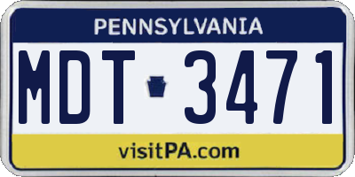 PA license plate MDT3471