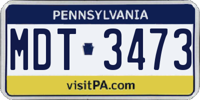 PA license plate MDT3473
