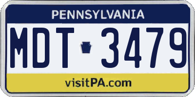 PA license plate MDT3479
