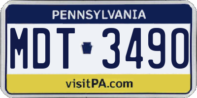 PA license plate MDT3490