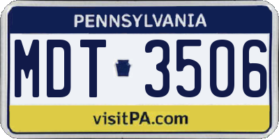 PA license plate MDT3506