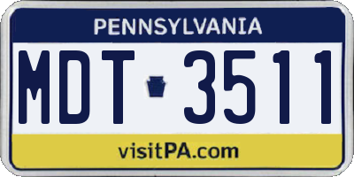 PA license plate MDT3511