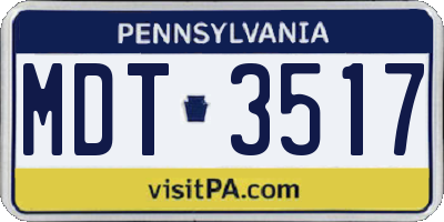 PA license plate MDT3517