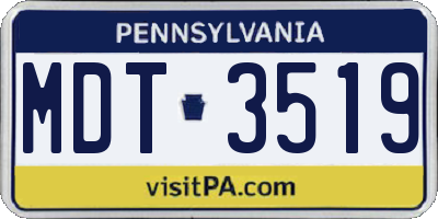 PA license plate MDT3519