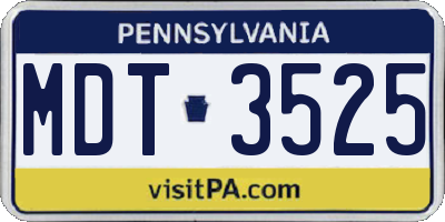 PA license plate MDT3525