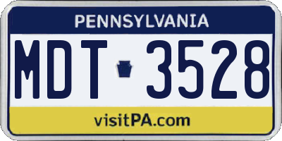 PA license plate MDT3528