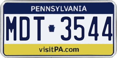 PA license plate MDT3544