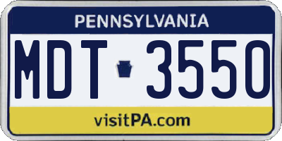 PA license plate MDT3550