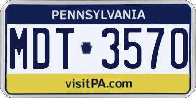 PA license plate MDT3570