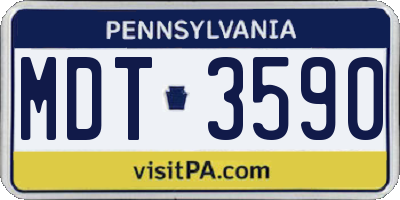 PA license plate MDT3590