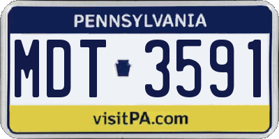 PA license plate MDT3591