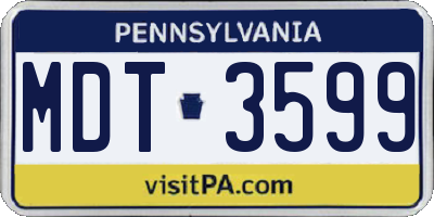 PA license plate MDT3599