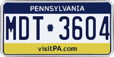 PA license plate MDT3604