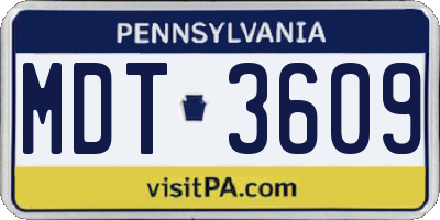 PA license plate MDT3609