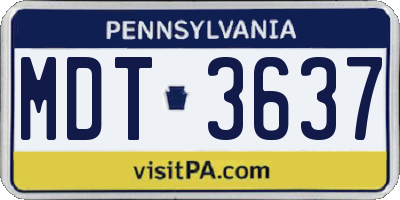 PA license plate MDT3637