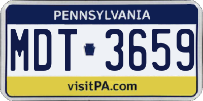 PA license plate MDT3659