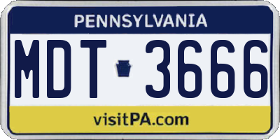 PA license plate MDT3666