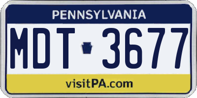 PA license plate MDT3677