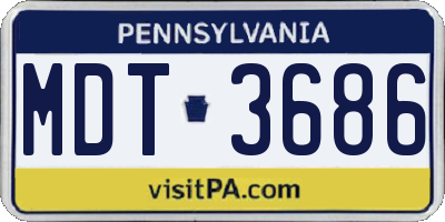 PA license plate MDT3686