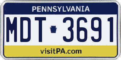 PA license plate MDT3691