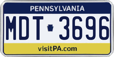 PA license plate MDT3696