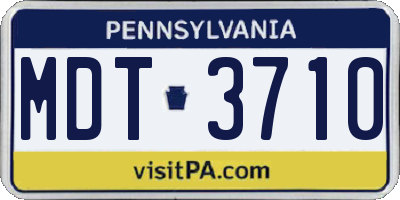PA license plate MDT3710